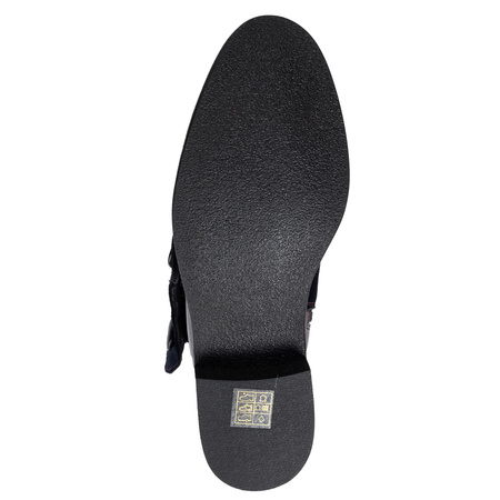 Maciejka Skórzane Botki Z Ozdobnymi Guzikami Bordowe H7172-23/00-7