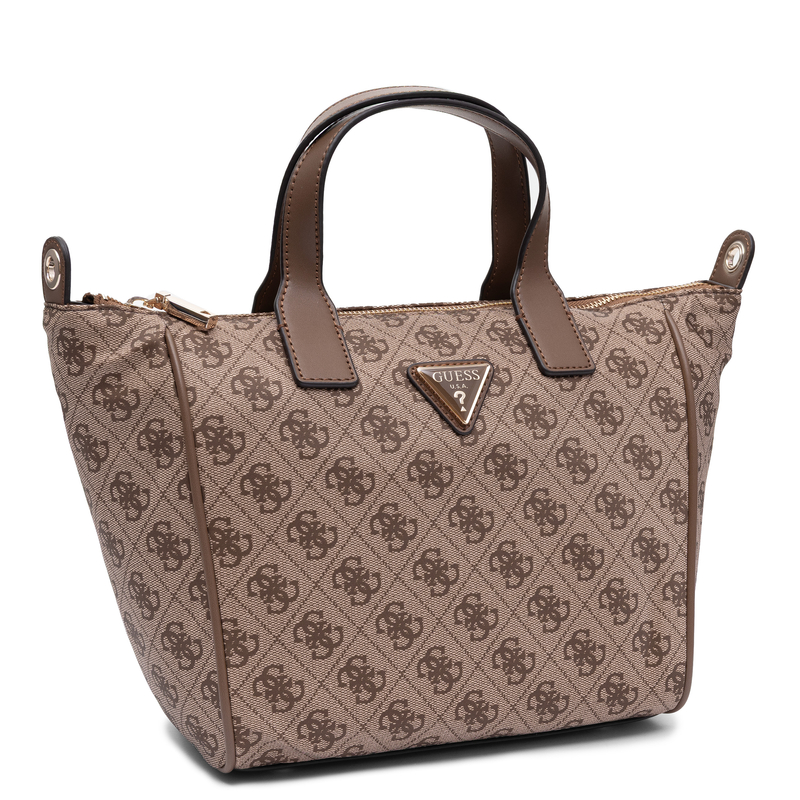 Guess Elegancka Torebka Klasyczna do Ręki i na Ramię Monogram Beżowa TWNB2168019-LATTE