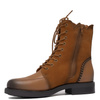 Maciejka Leather Lace-Up Boots Decorative Stitching Ankle Boots Side Zip Cognac Brown A7155-07/00-7