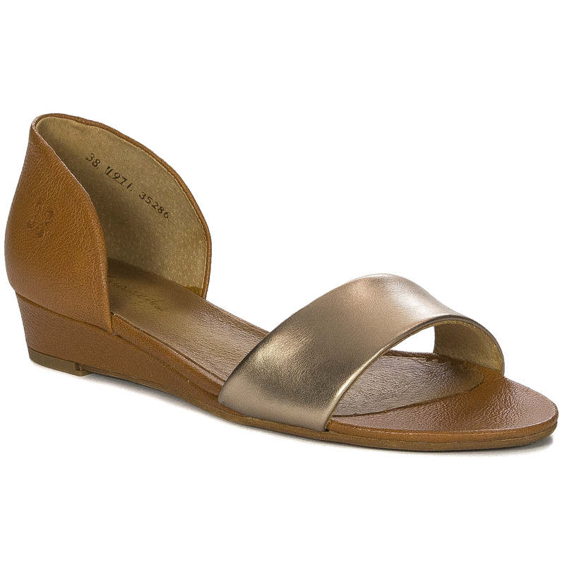 Maciejka 01971-67/00-5 Women Brown Gold Sandals