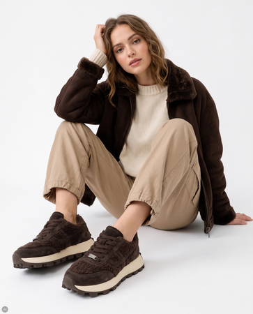 Filippo Skórzane Sneakersy Damskie Brązowe DP8001-26-D-BR