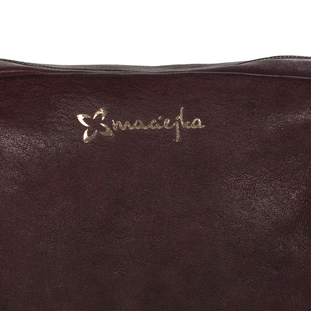 Maciejka Burgundy Leather Women's Handbag