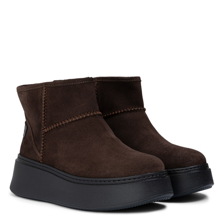 Maciejka Velour Platform Ankle Boots Chocolate Brown 06257-12-00-4