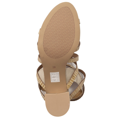 Maciejka Women's High Heel Leather Sandals Gold