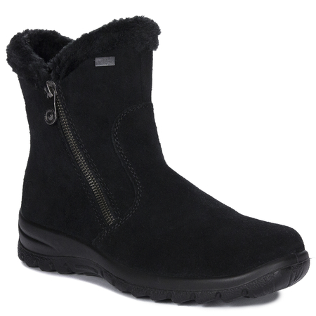 Rieker Women's Black Insulated Ankle Boots With Side Zipper L7162-00-BLK