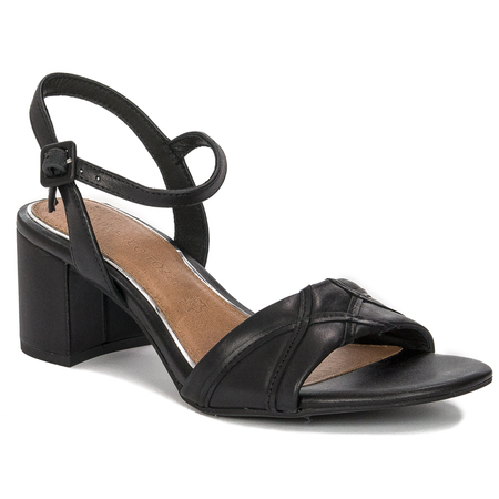 Marco Tozzi Black Antic Leather Women's Sandals