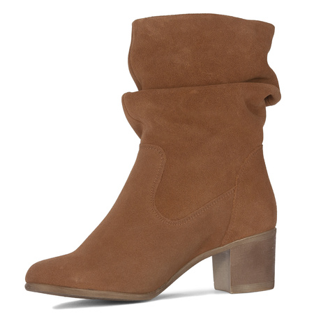 Maciejka Women's Leather Velour Boots Red