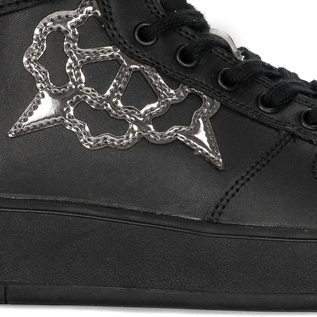 Guess Sneakersy damskie na platformie Vyves Black czarne