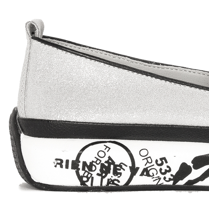 S.Barski Women's Low shoes Leather Silver