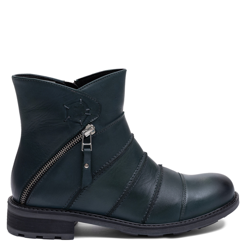 Maciejka Boots Leather Warm Green 3 Cm 07610-43/00-8