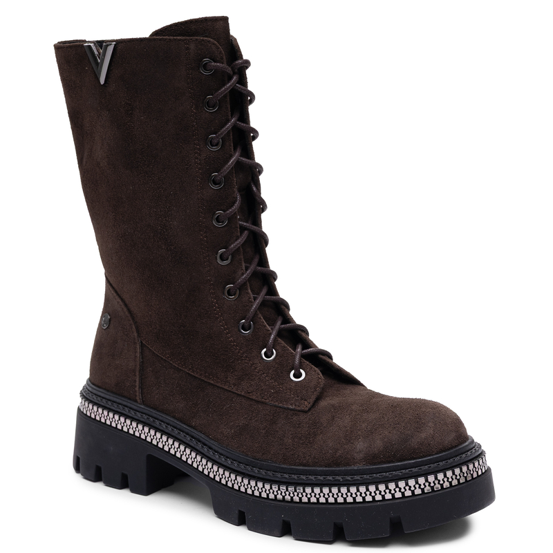 Maciejka Leather Insulated Lace-up Platform Boots Brown K7733-02/00-7