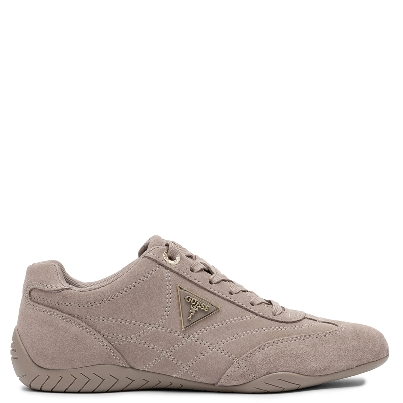 Guess Zamszowe Sneakersy Damskie Niskoprofilowe Sznurowane Beżowe FLPGABSUE12 SAND