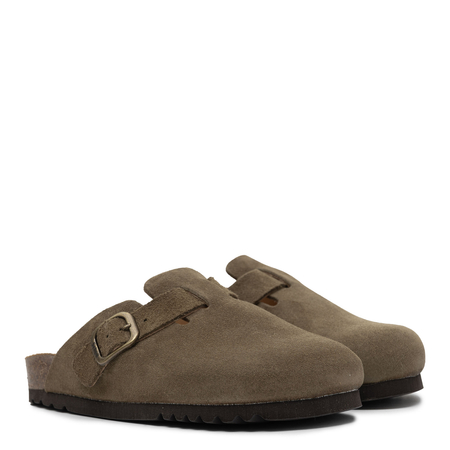 Scholl Suede Comfort Women’s Clogs Closed Toe Khaki F32198-1147