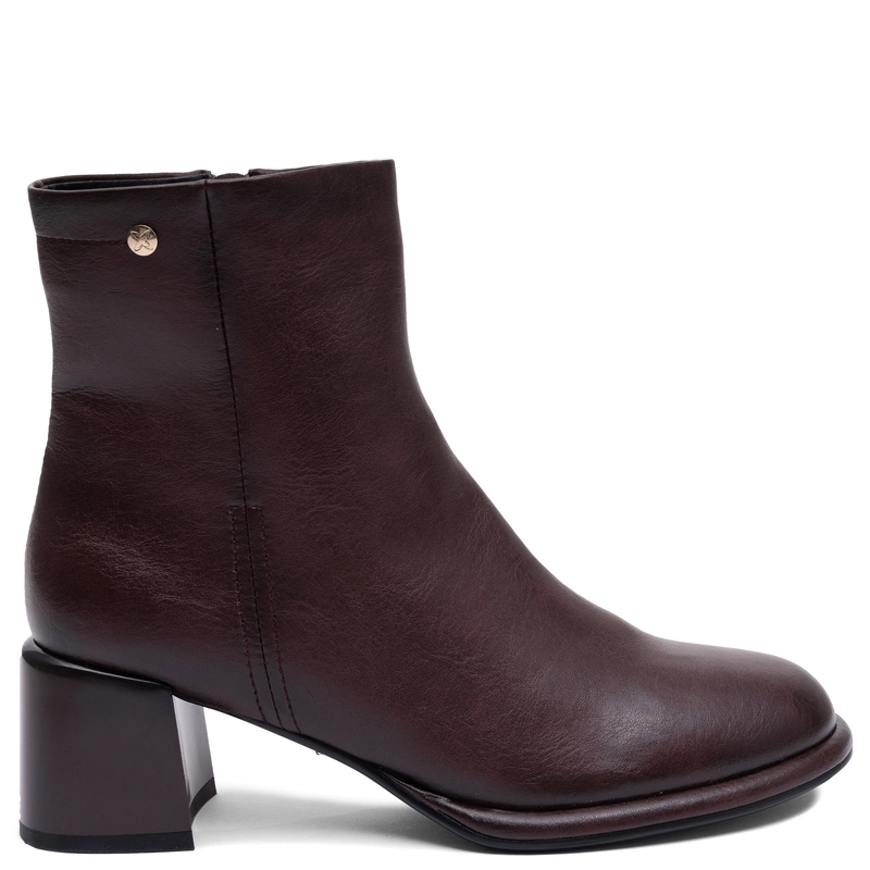 Maciejka Elegant Women's Leather Block Heel Ankle Boots Chocolate Brown K7753-23/00-7