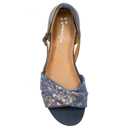 Maciejka 04614-43/00-5 Navy Flowers Sandals