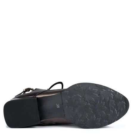 Maciejka Striking Leather Ankle Boots Metallic Bronze with Decorative Buckle 07128-02-00-8