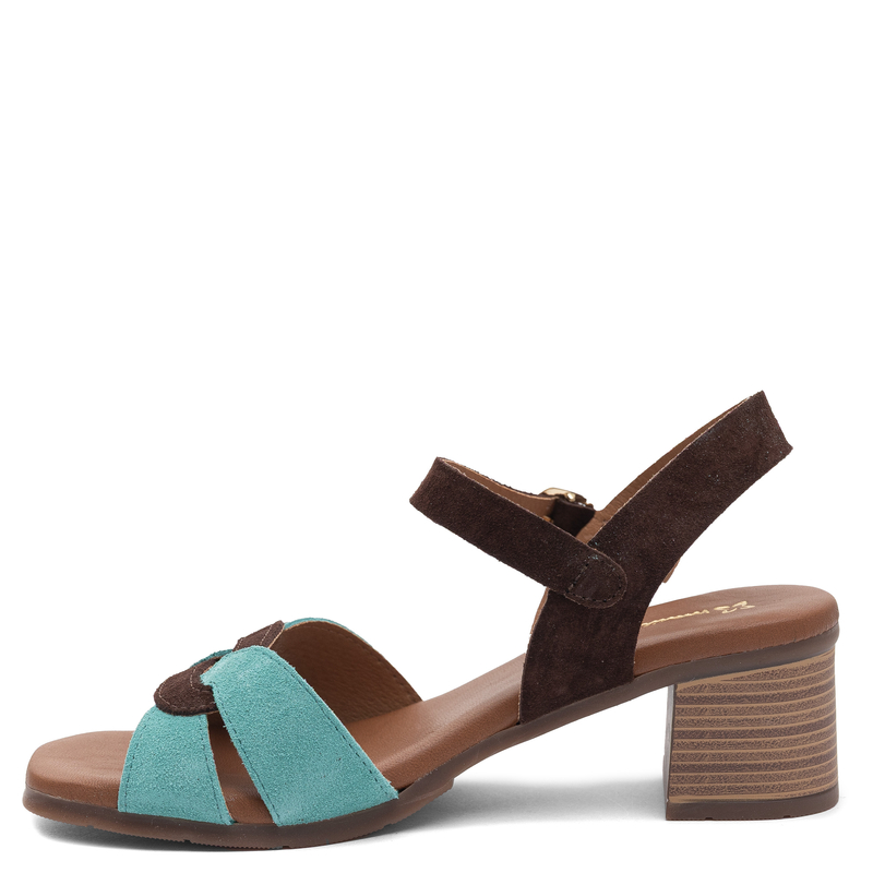Maciejka Leather Artistic Block Heel Sandals Multicolor E7400-36/00-1