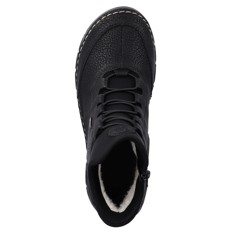 Rieker Comfortable Ankle Boots With Elastic Lacing Women's Black 55069-00-BLACK
