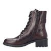 Rieker Lace-Up Ankle Boots Side-Zip Block Heel Burgundy 75431-35-RED