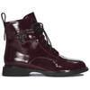 Maciejka Patent Leather Lace-Up Ankle Boots Side Zip Burgundy N3131-23/00-8