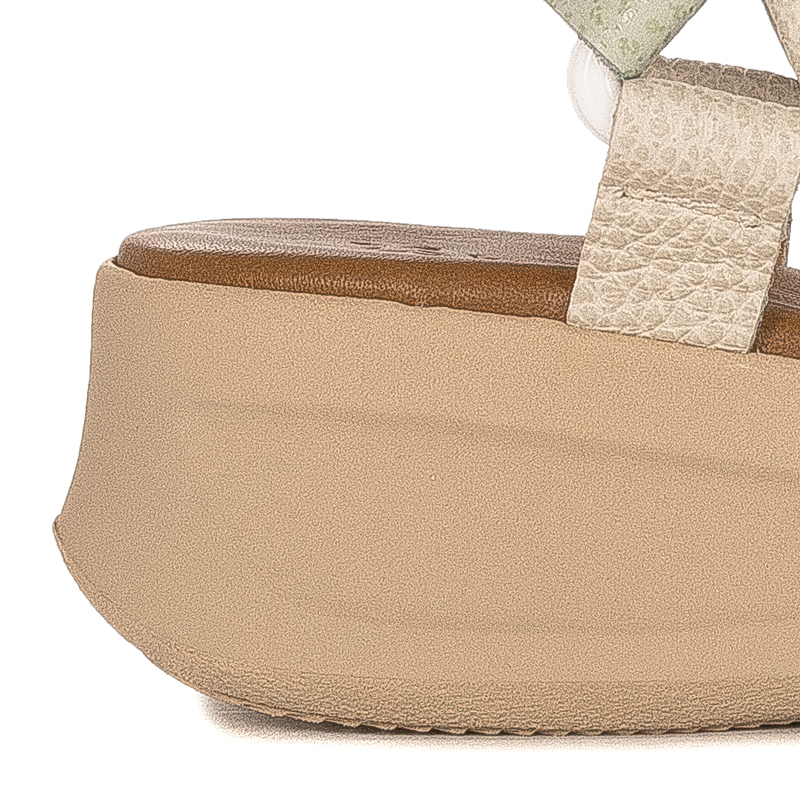 Maciejka Green Leather Sandals
