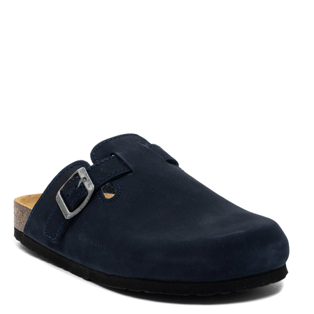 Dr. Brinkmann Leather Mules Orthopedic Closed Toe Navy 600355-NERPIO