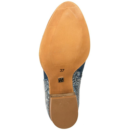 Maciejka Asymmetric Ankle Boots Low Heel Navy 04091-47/00-5