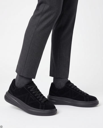 Guess Black Leather Men's Sneakers Insulated Black FMFEAL-LEM12-BLK