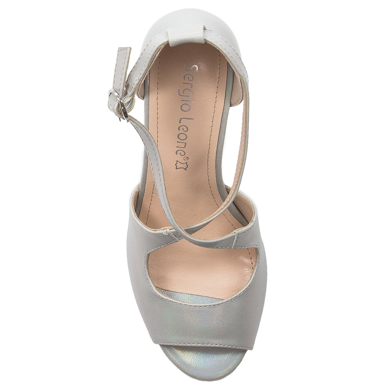 Sergio Leone Women's on a high heel silver sandals