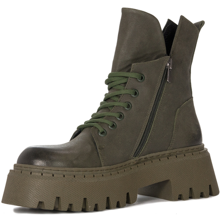 Botki Venezia Black skórzane Zielone
