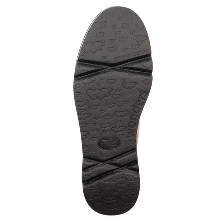 Wonders Botki Damskie Skórzane Na Platformie Wild Negro Cream