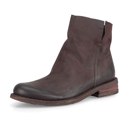Felmini Women's Leather Burgundy Ankle Boots