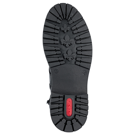 Rieker Ocieplane Sznurowane Trzewiki Botki Czarne Y3103-00-BLK