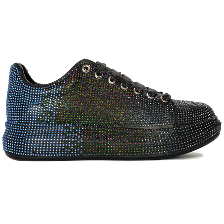GOE Sneakersy półbuty damskie cyrkonie Black Czarne