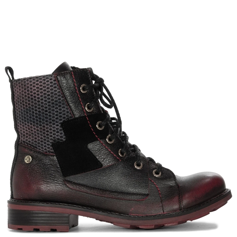 Maciejka Women's Leather Boots Black and Red