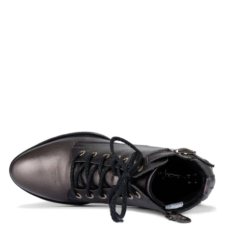 Maciejka Striking Leather Ankle Boots Metallic Bronze with Decorative Buckle 07128-02-00-8
