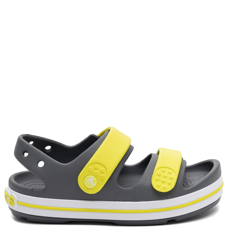 Crocs Crocband Cruiser Sandal Kids Velcro Sandals Grey-Yellow 209423-1NJ