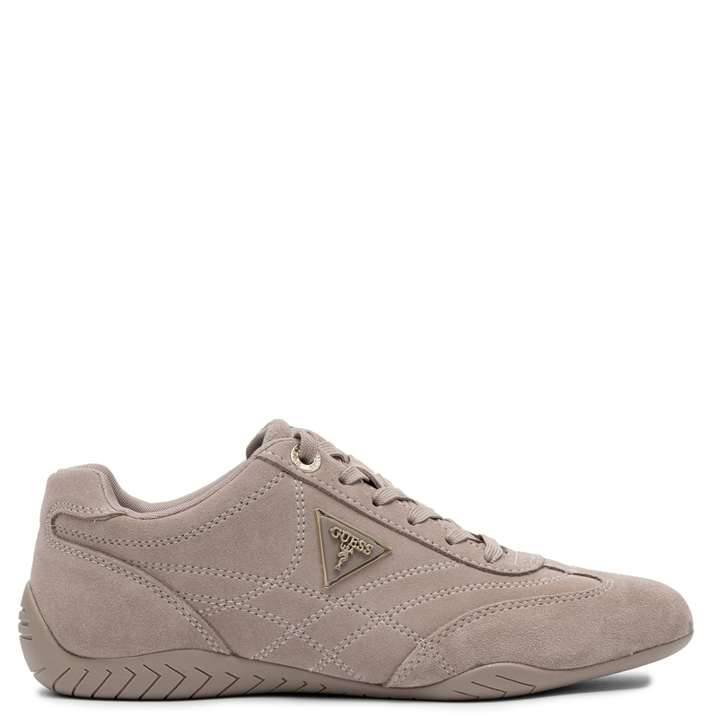 Guess Zamszowe Sneakersy Damskie Niskoprofilowe Sznurowane Beżowe FLPGABSUE12 SAND