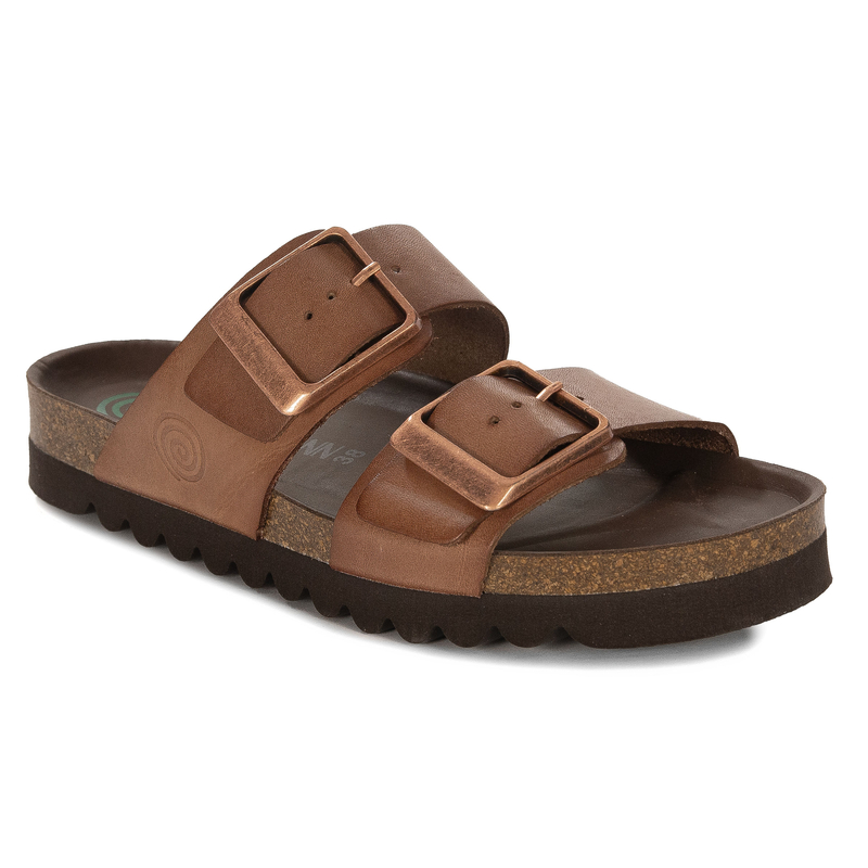 Dr. Brinkmann Leather Anatomical Platform Slides Beige 700686-21