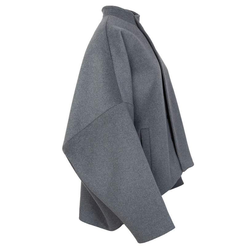 OPRA Oversize Kurtka Minimalistyczna Szary OP-KU-NUBA-GREY