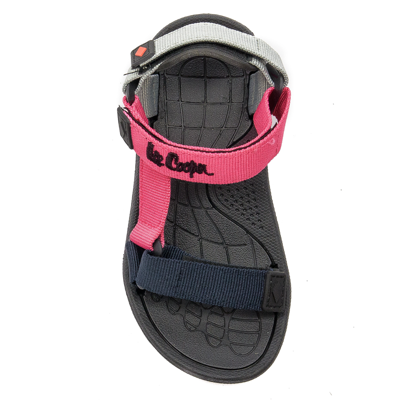 Lee Cooper Sandały dziecięce dziewczęce na rzep Fushia Fuksja