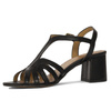 Maciejka Women's Leather Heeled Black Sandals