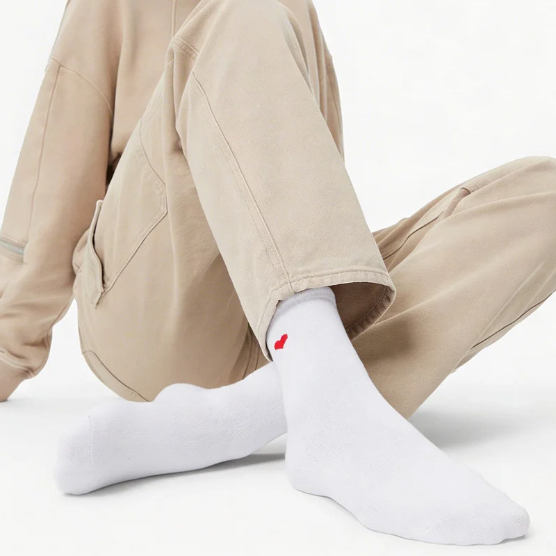 Filippo Bamboo Women's Socks Set 3 Pairs With Heart White Black SD-CR16-WH-BK