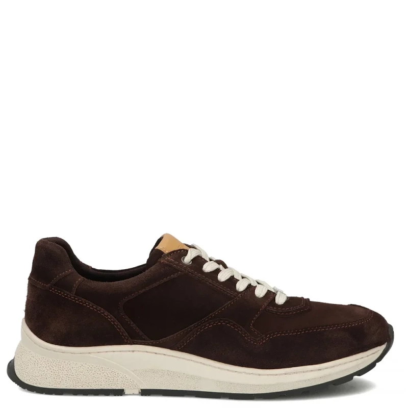 Filippo Skórzane Sneakersy Męskie Na Kremowej Podeszwie Ciemnobrązowe MP8275-26-D-BR