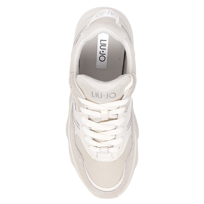 Liu Jo Platform Sneakers Chunky Sole Trainers Beige BF5061-PO304-MILK