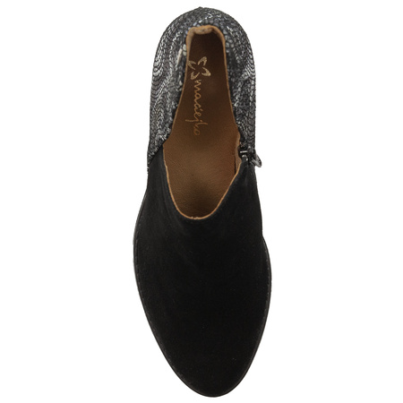 Maciejka Suede-Leather Ankle Boots Block Heel Black 04492-01/00-5