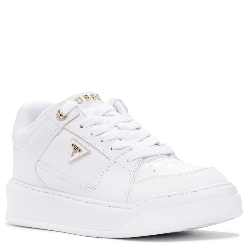 Guess Damskie Sneakersy Na Platformie Złote Detale Białe FLTDELELE12-WHITE