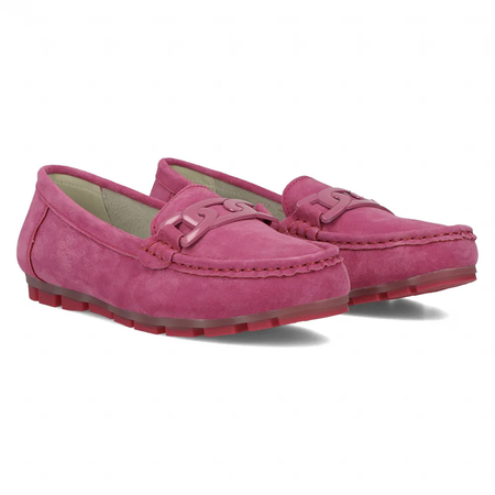 Filippo Women's Leather Moccasins Fuchsia