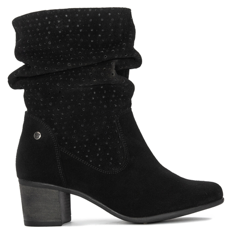 Maciejka Women's Leather Velour Boots Black