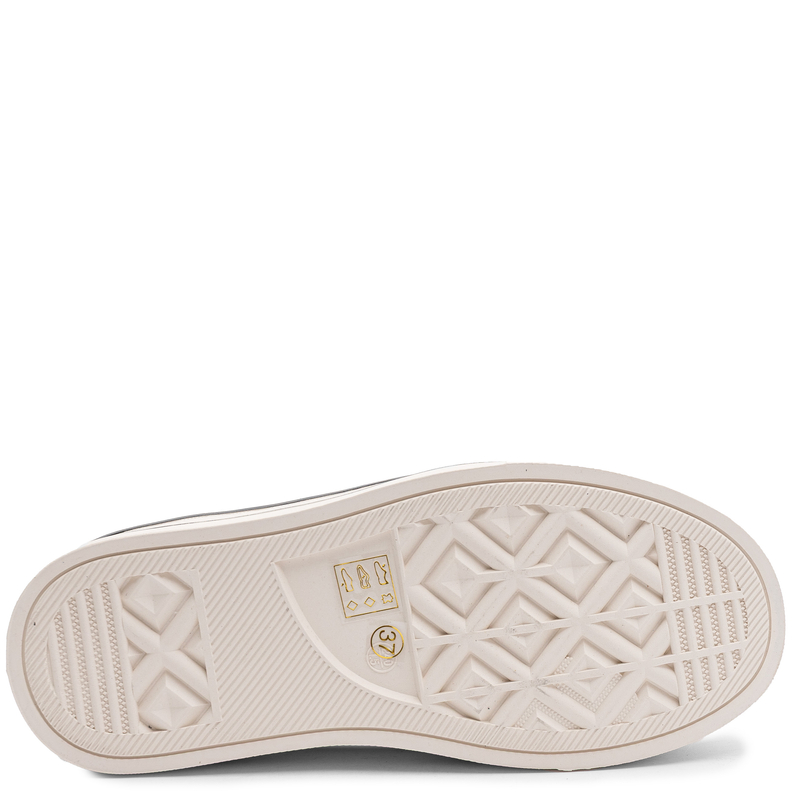 GOE Leather Platform Sneakers With Crystals Black TT2N4073